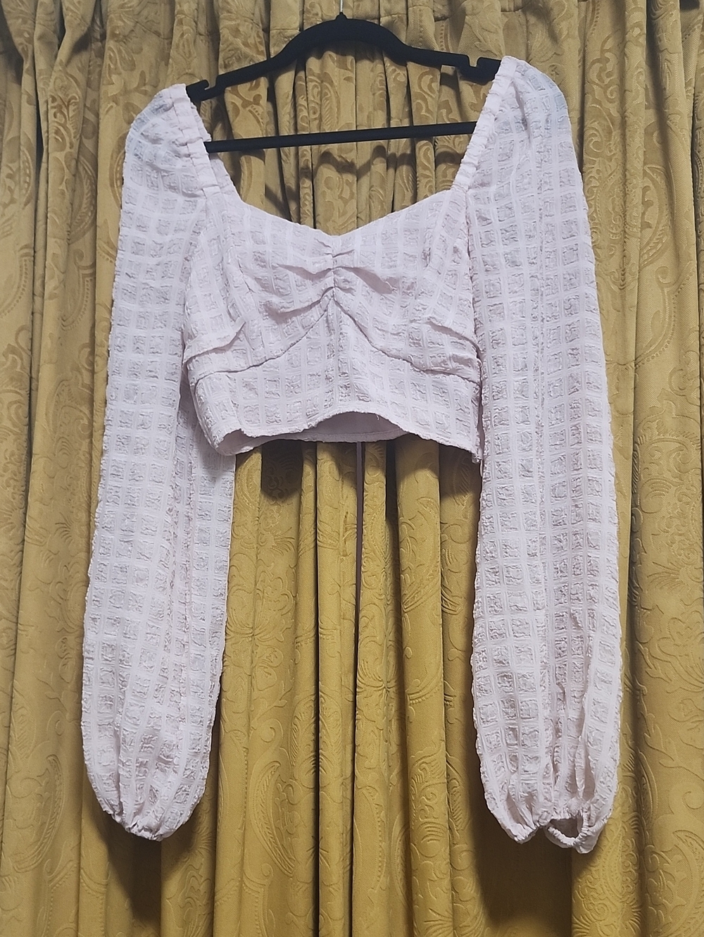 Size 34/2 Pale Pink Puff-Sleeve Cropped Blouse NA-KD